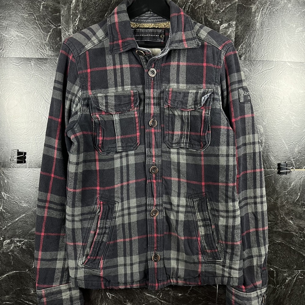 Abercrombie&Fitch Men's Vtg Stony Creek Sherpa Flannel Jacket Medium